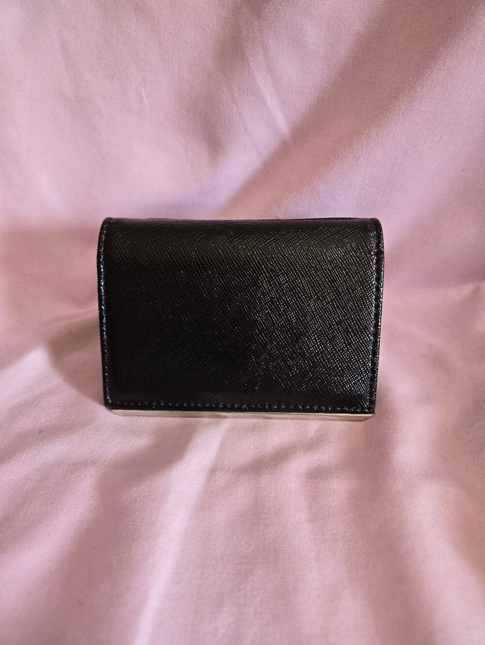 Halogen Black Saffiano Leather Card Holder Wallet
